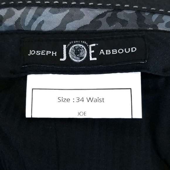 MEN'S JOE BY JOSEPH ABBOUD MED BLUE WOOL DRESS SLACKS ( NWT ) SIZE 33 - UNHEMED - Picture 3 of 8